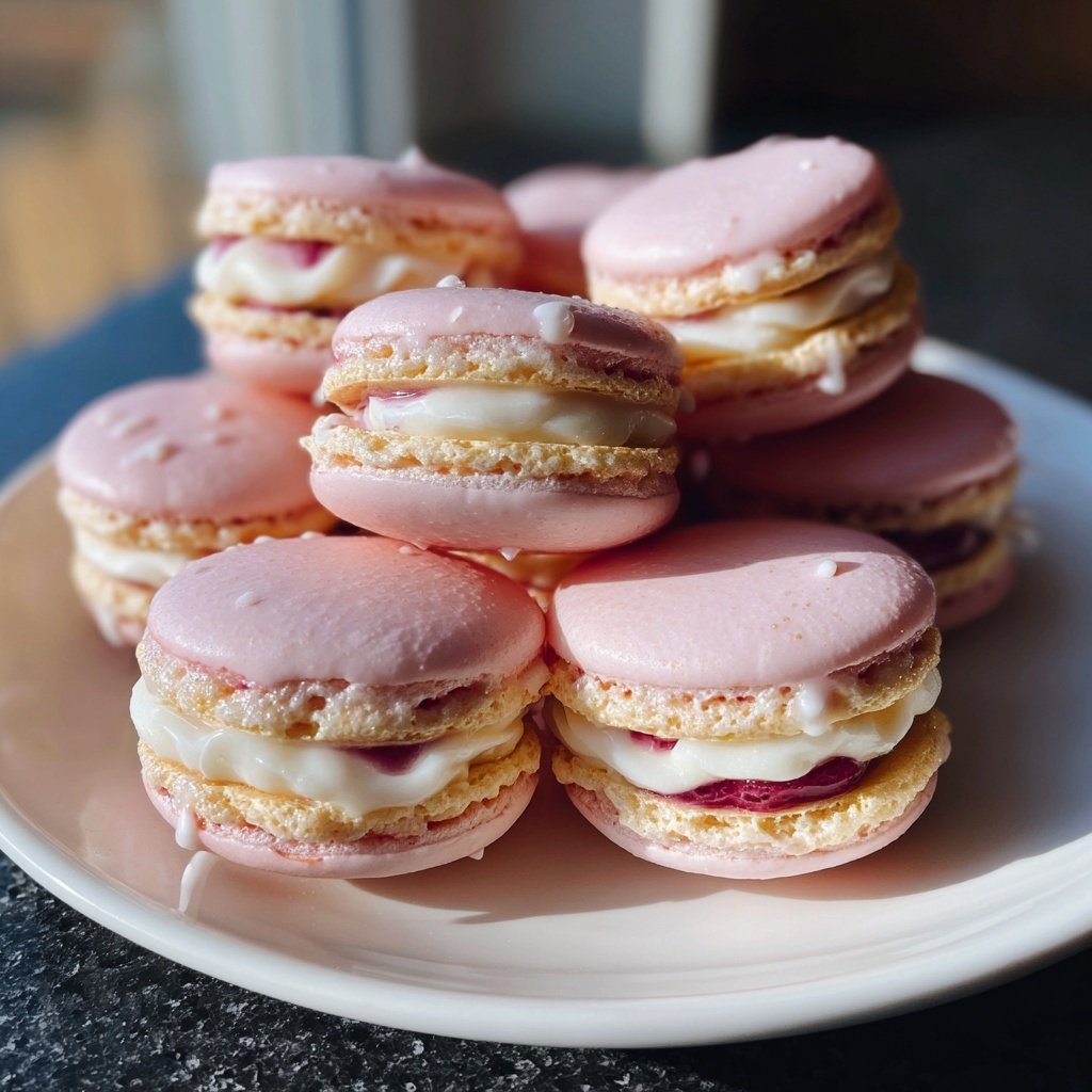 Macarons mit Himbeerfüllung