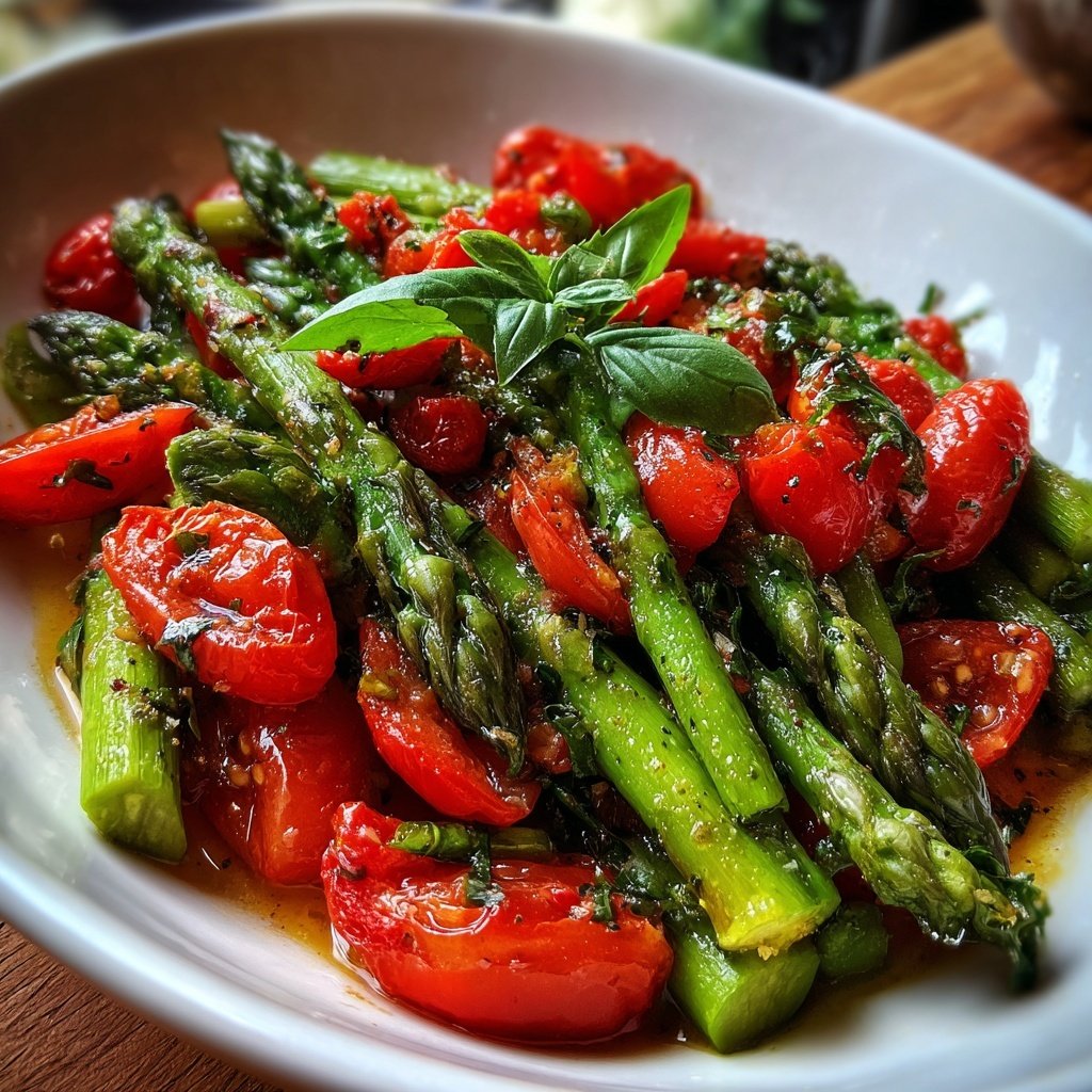 Grüner Spargel Mit Tomaten