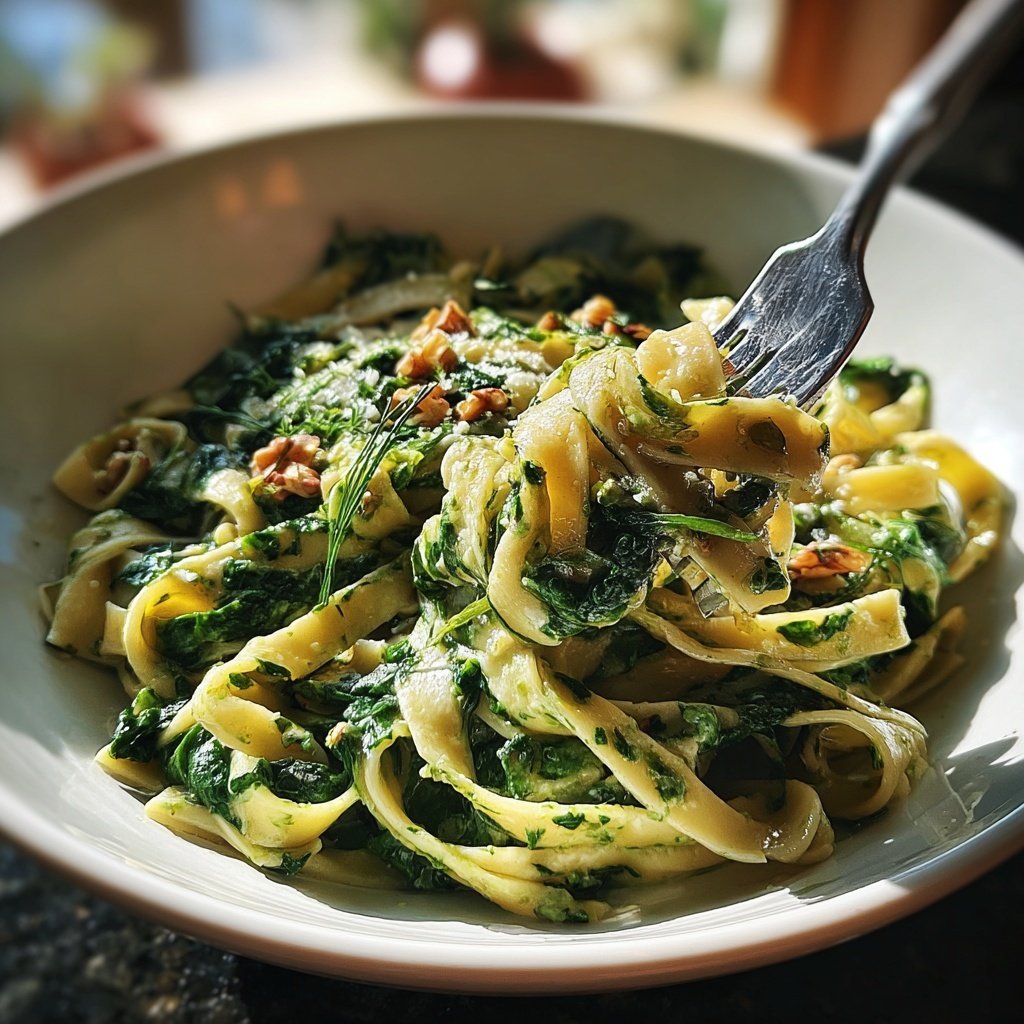 Tagliatelle mit Spinat und Walnüssen