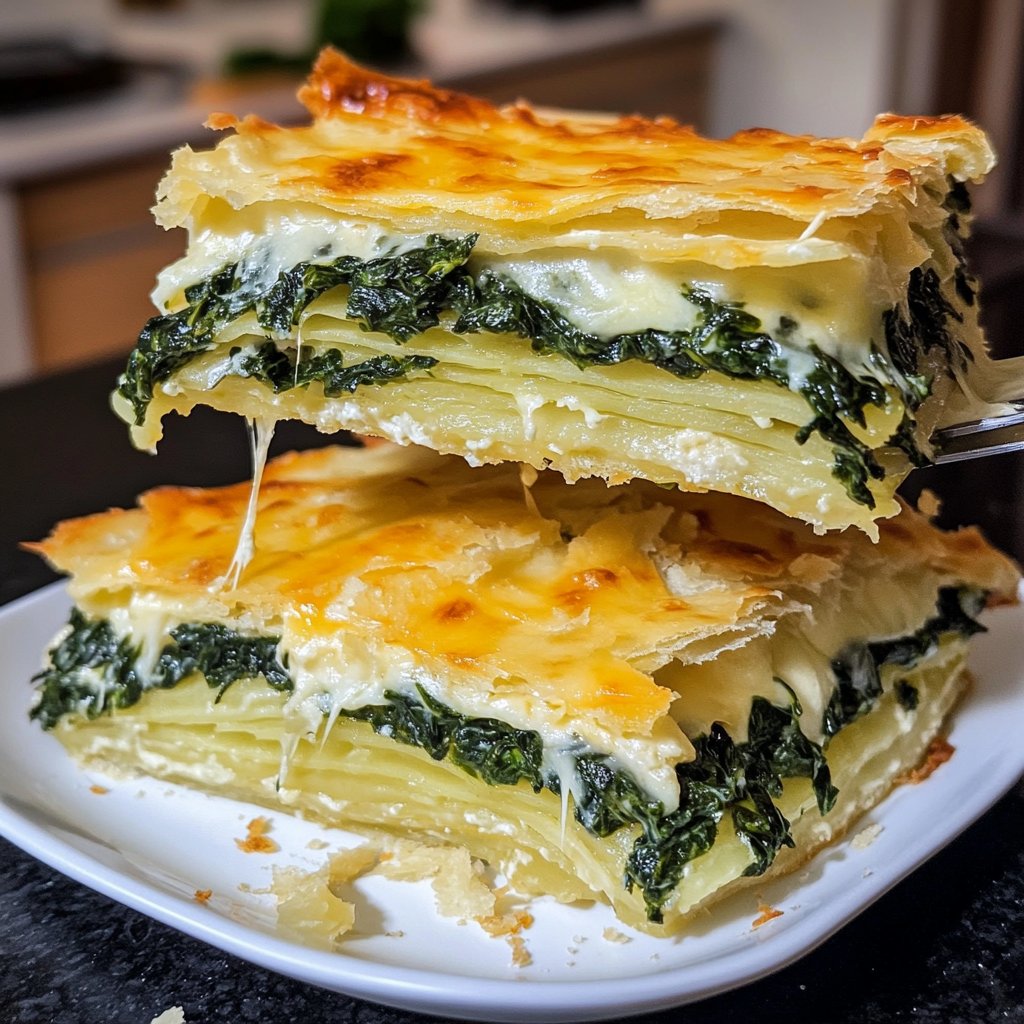 Kartoffelauflauf mit Spinat