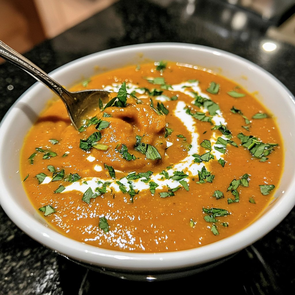 Butternut Kürbissuppe mit Ingwer und Kokos