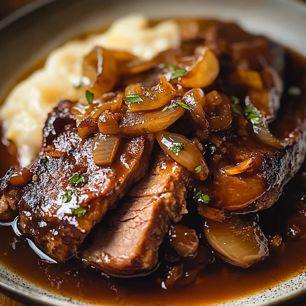 Rinderbrust in Balsamico-Zwiebelsauce