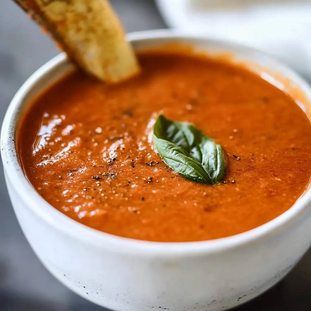 Geroestete Tomaten-Basilikum-Suppe