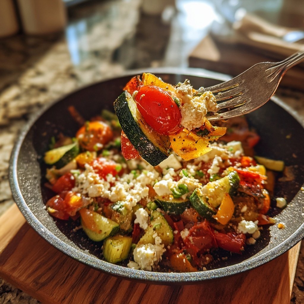 Gesund & Leicht Mediterrane Gemüsepfanne mit Feta