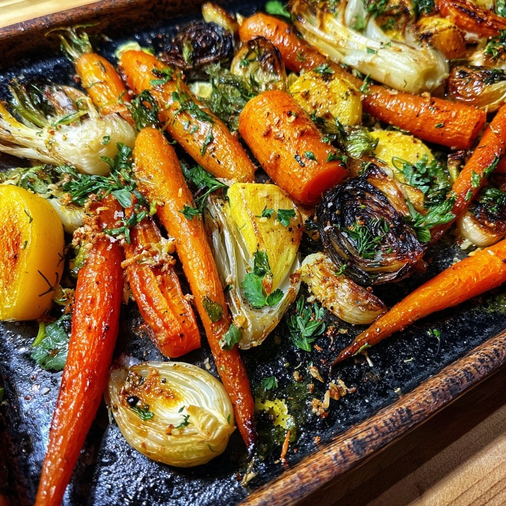 Abendessen mit Ofengemüse