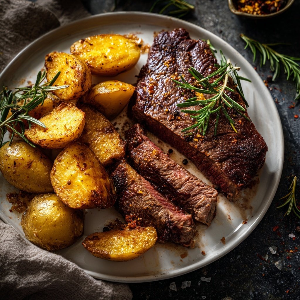 Steak mit Rosmarinkartoffeln
