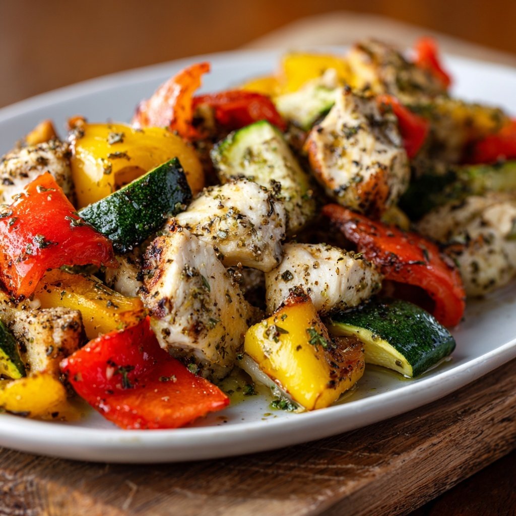 Kalorienarmes Ofengemüse Mit Hähnchen