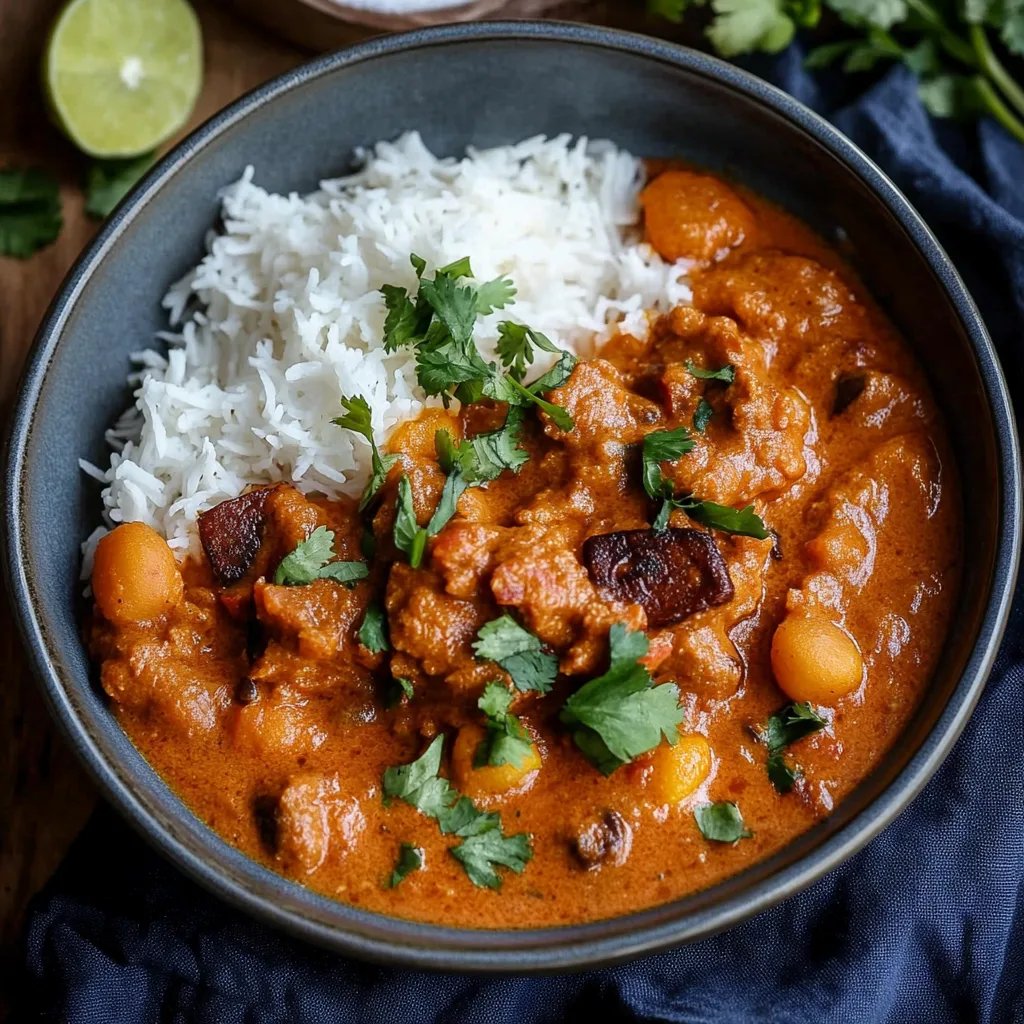 Kürbiscurry mit Kokosmilch und gerösteten Kichererbsen